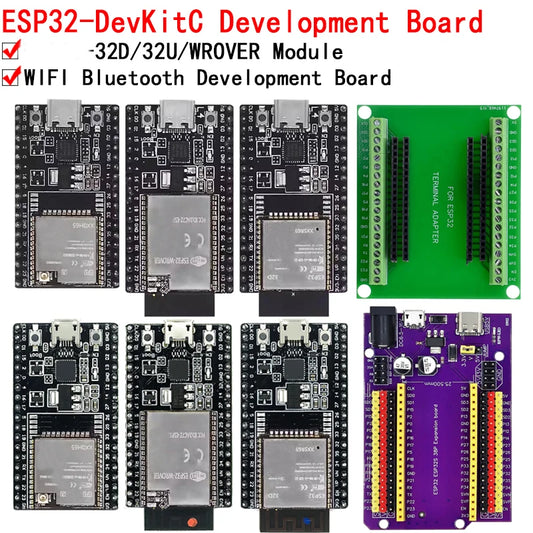 ESP32-DevKitC ESP32-32D/32U development board with WiFi and Bluetooth for IoT, NodeMCU, and embedded electronics projects