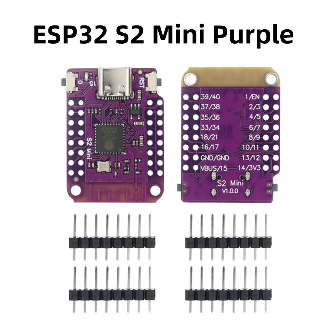 ESP32-S2 Mini WiFi development board with 4MB flash, 2MB PSRAM, Type-C USB, compatible with MicroPython for IoT projects