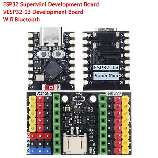 ESP32 series SuperMini development board with WiFi and Bluetooth, compatible with C3, S3, H2, and C6 variants
