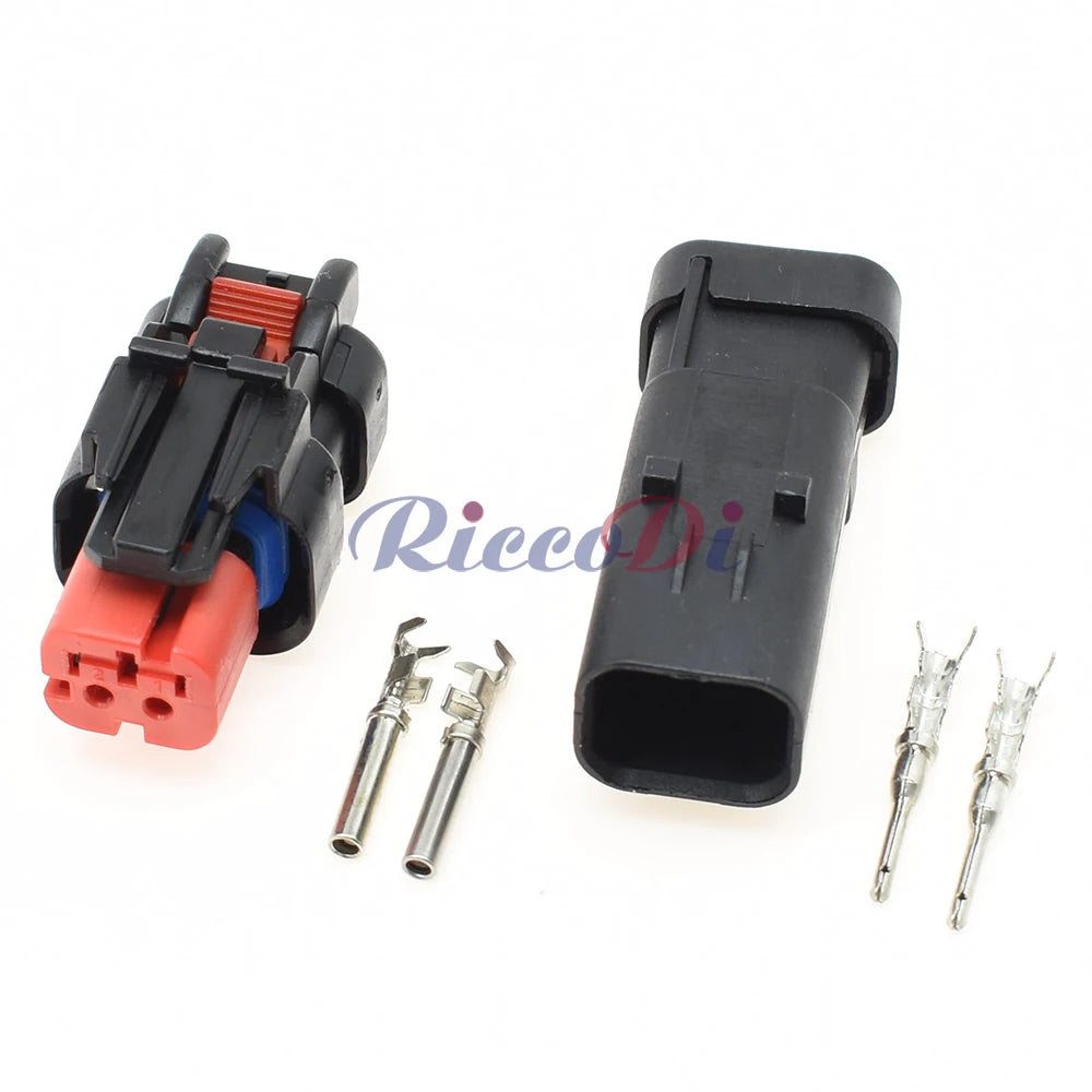 2 Pin excavator engine injector wiring harness connector installed in excavator engine system for secure and long-lasting performance