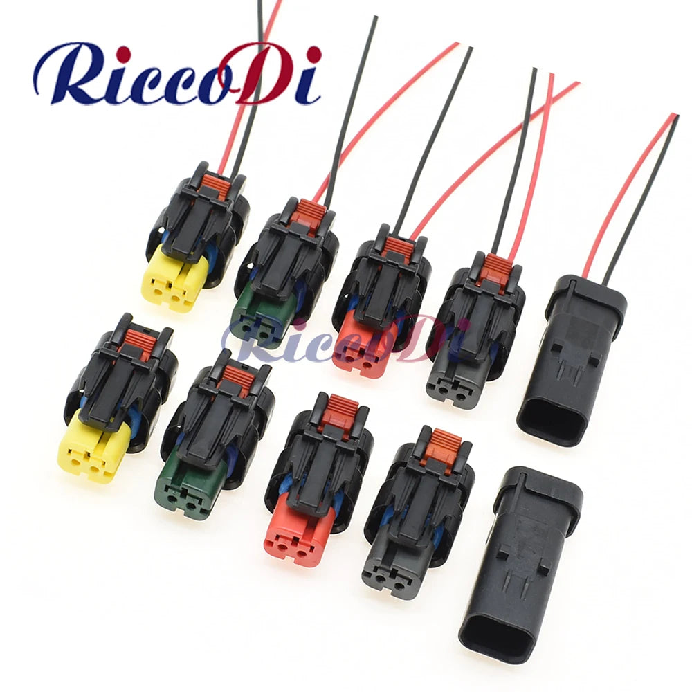 2 Pin excavator engine injector wiring harness connector male and female plug compatible with 776427-3 / 776534-1