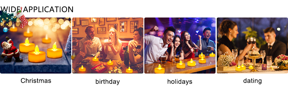 12 Pack Warm Yellow Flameless LED Tea Light Candles 200+ Hours Battery