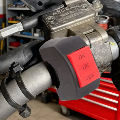 Two line LED headlight switch for far and near beam light control