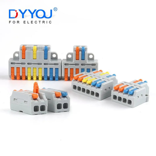 1 in multiple out fast electrical wire connector, universal compact cable splicing terminal block, push-in connector with lever