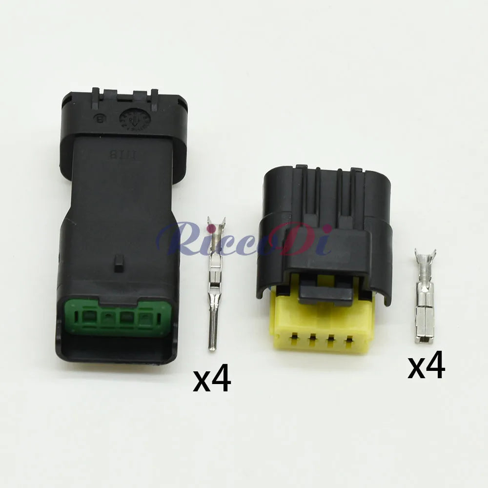 Close-up of FCI 4 Pin Waterproof Electric Plug terminals 211PL042S0049 211PC042S8021