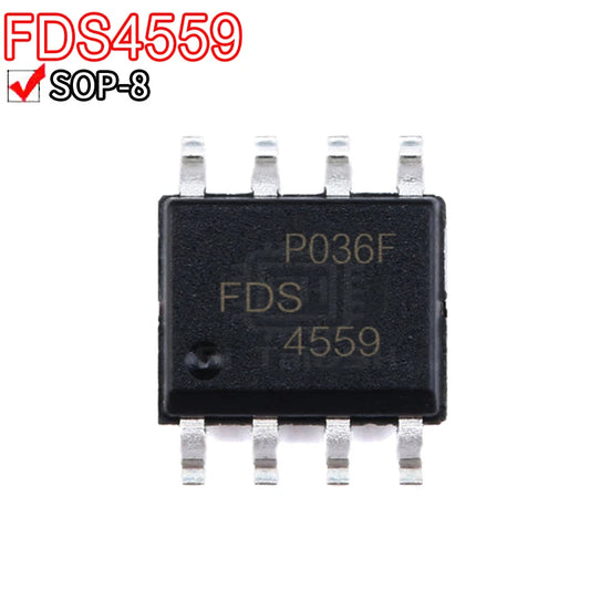 FDS series MOSFET ICs in SOP-8 package, including FDS4559, FDS9926A, FDS4935A, FDS6930B and other FDS models for electronics projects