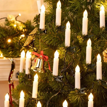 Flameless taper Christmas candle string lights with clips, 10/20 LED for home and party decoration