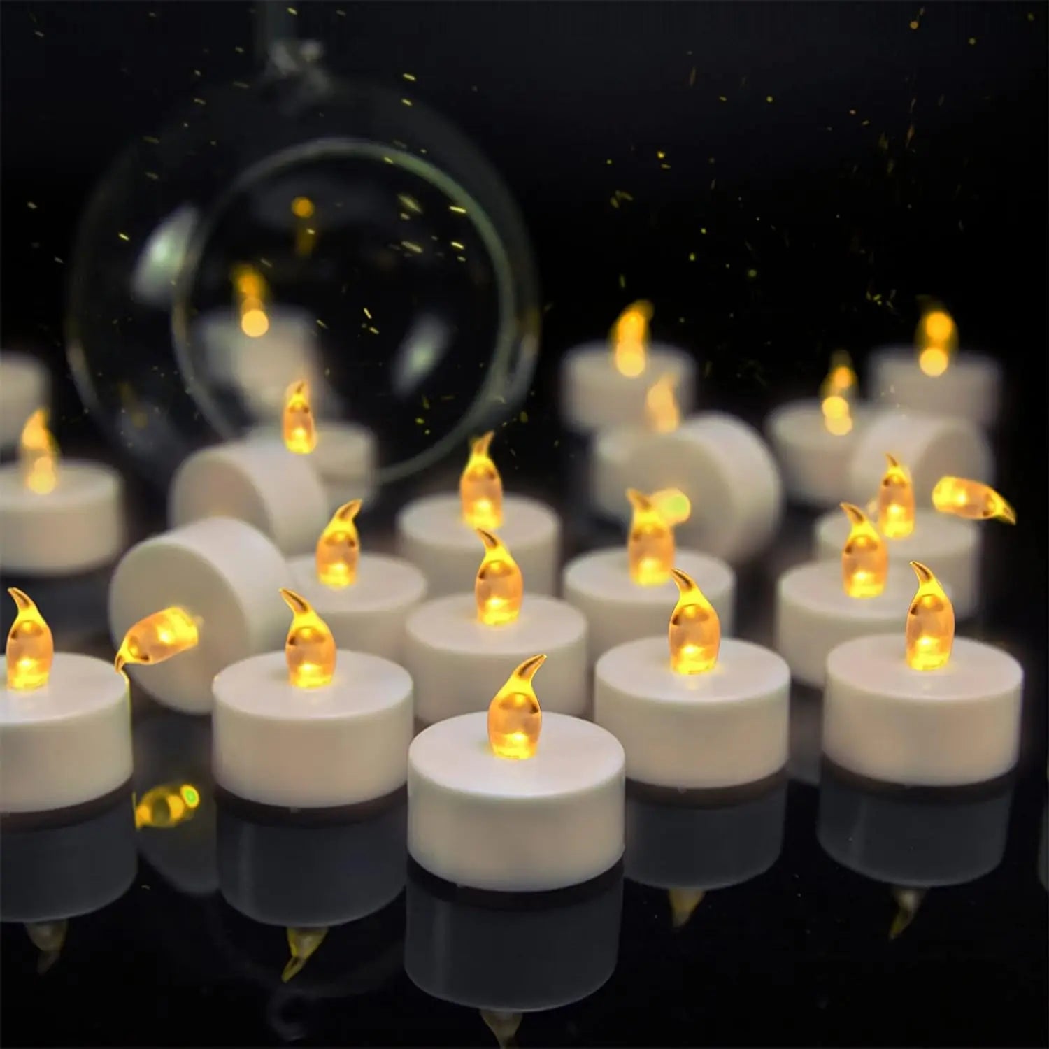 Warm yellow flameless LED tea light candle