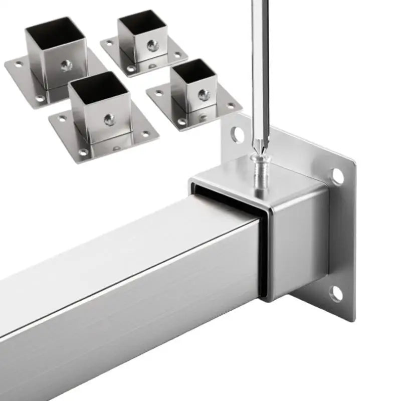 Flange base connector for square tube structure