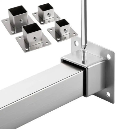 Flange base connector for square tube structure