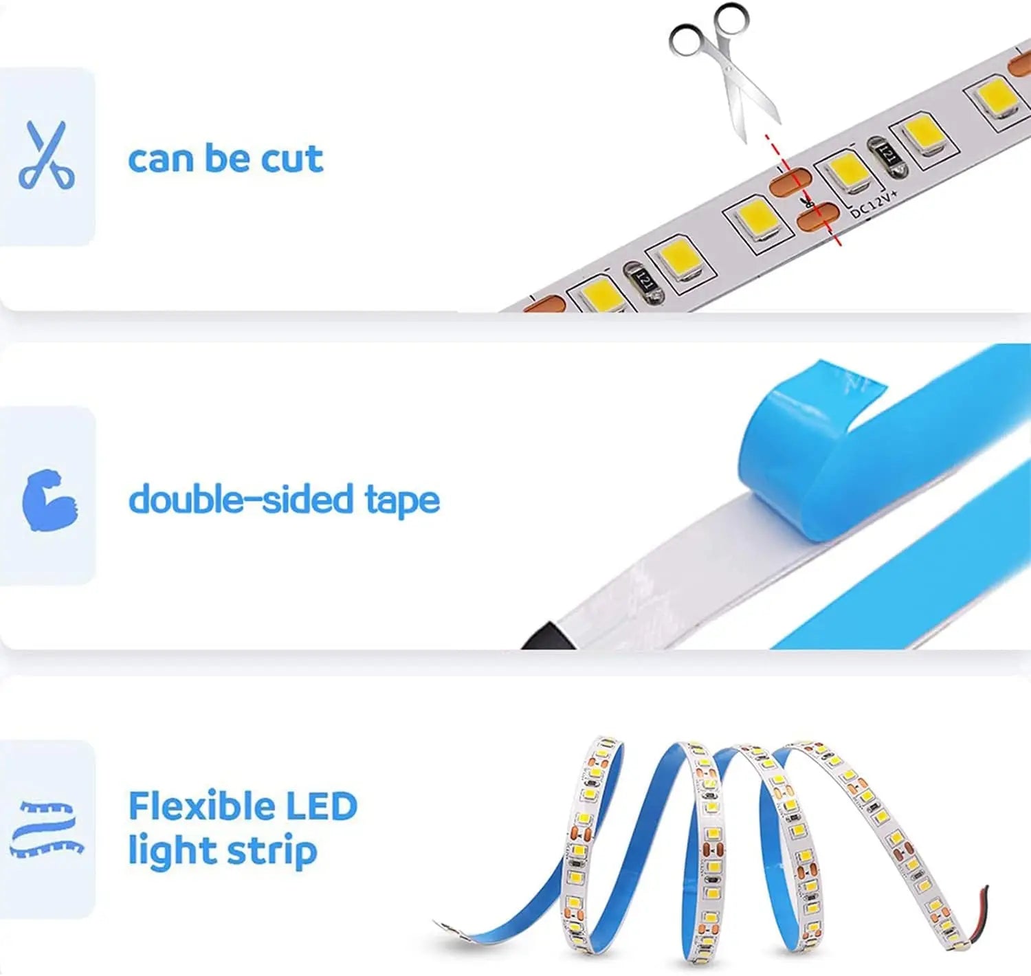 Flexible LED ribbon strip light for decoration