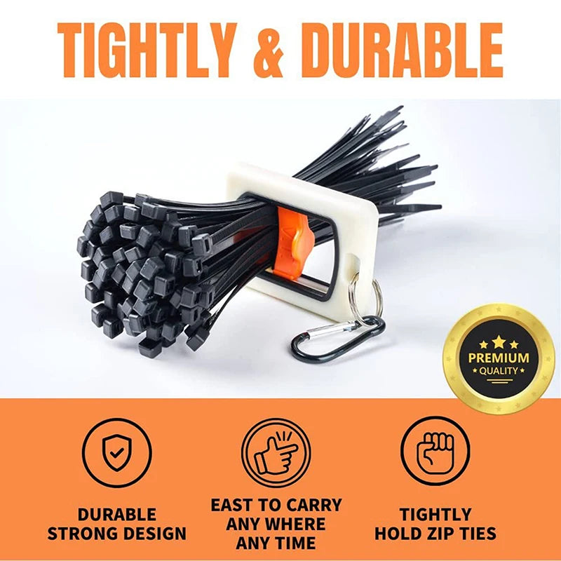 Fluorescent cable tie organizer holder for durable cable storage