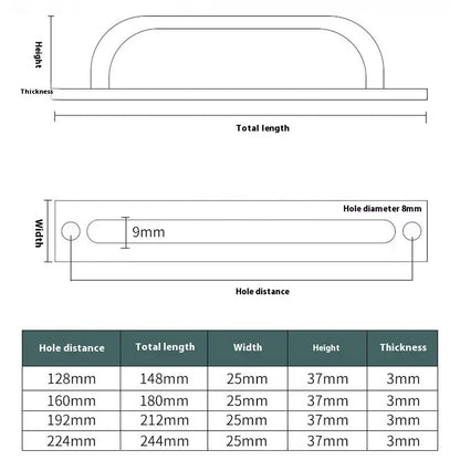 Flush hardware set with aluminium alloy handle for wood drawer and door