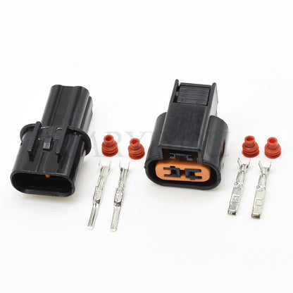 2 Pin fog lamp sensor automotive connector attached to cable harness for stable and durable electrical connections
