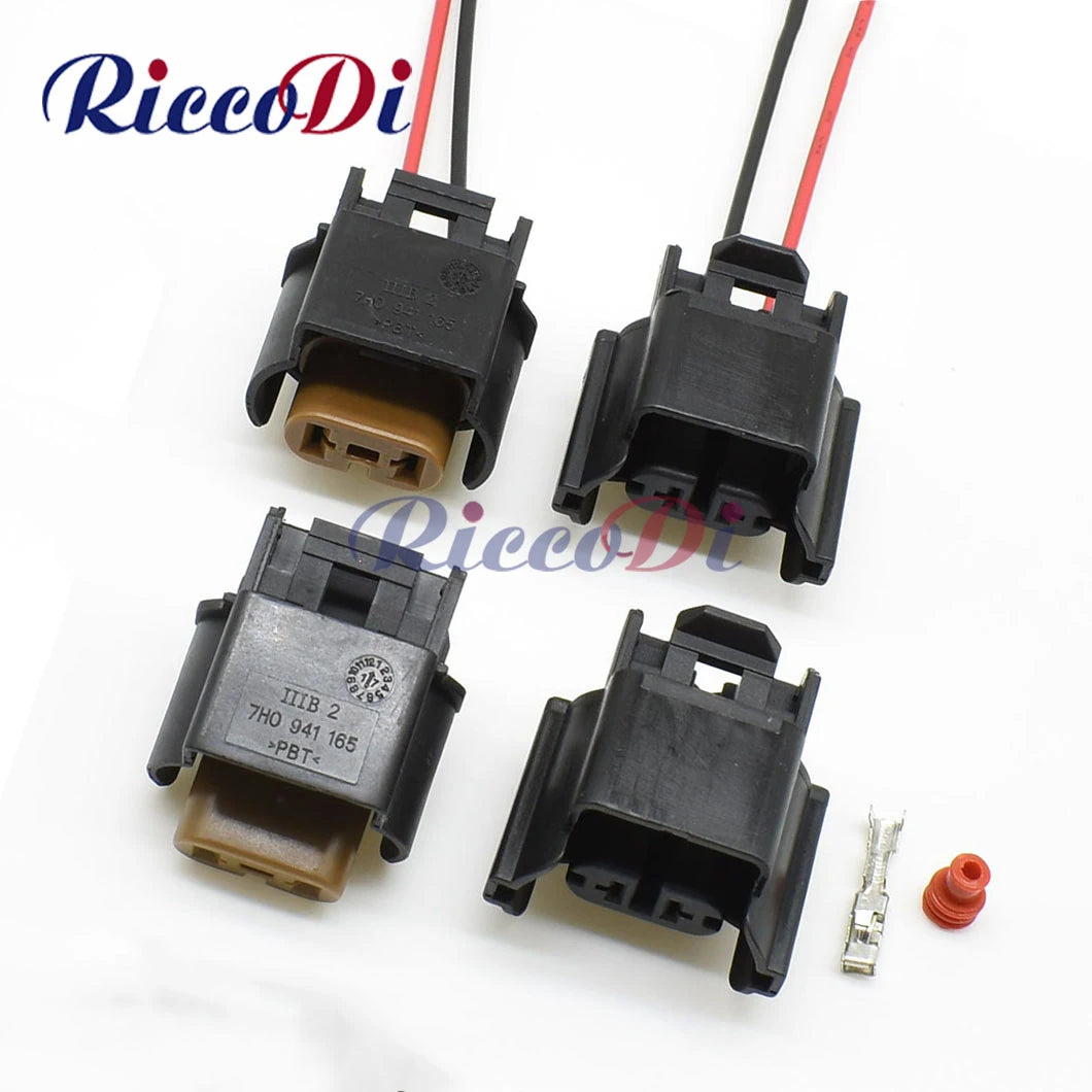 Overview of 2 pin automotive fog light waterproof wiring harness connector 3D0 941 165A for VW Audi Passat
