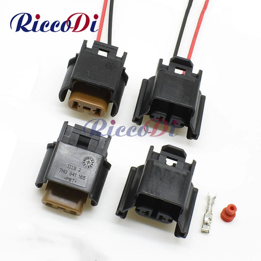 Overview of 2 pin automotive fog light waterproof wiring harness connector 3D0 941 165A for VW Audi Passat