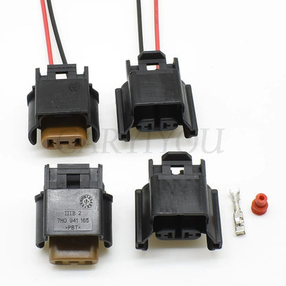 Durable plastic housing of 2 pin fog light connector 3D0 941 165A for VW Audi Passat wiring applications