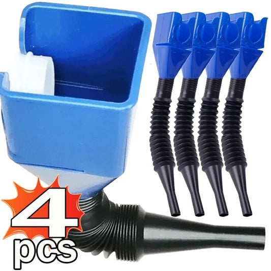 Foldable portable funnel for engine oil and gasoline transfer