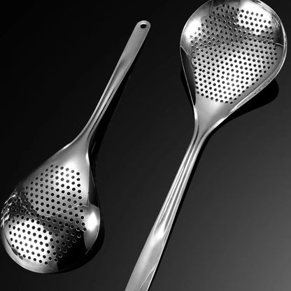 Stainless steel strainer spoon for efficient food filtration