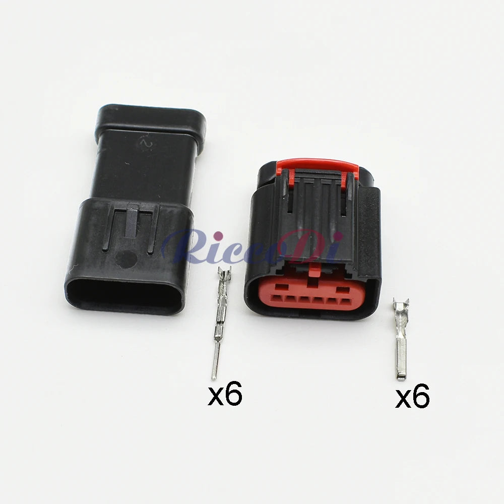 6-pin Tyco waterproof accelerator pedal sensor connector, model 1438153-5 1-1419168-1 compatible with Ford and GM vehicles