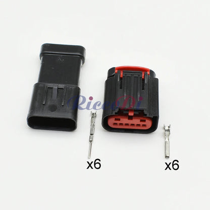6-pin Tyco waterproof accelerator pedal sensor connector, model 1438153-5 1-1419168-1 compatible with Ford and GM vehicles