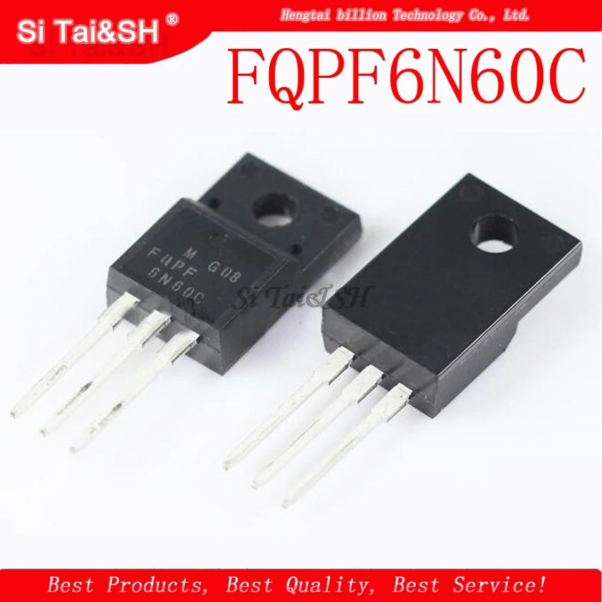 FQPF6N60C TO-220F N-Channel MOSFET, 6N60C series, 600V 6A, suitable for high-power switching circuits and DIY electronics projects