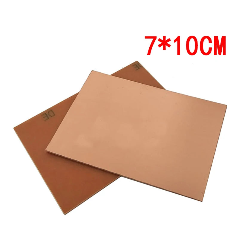 FR4 7x10cm single-side copper clad PCB laminate board for DIY electronics, prototyping, and circuit projects