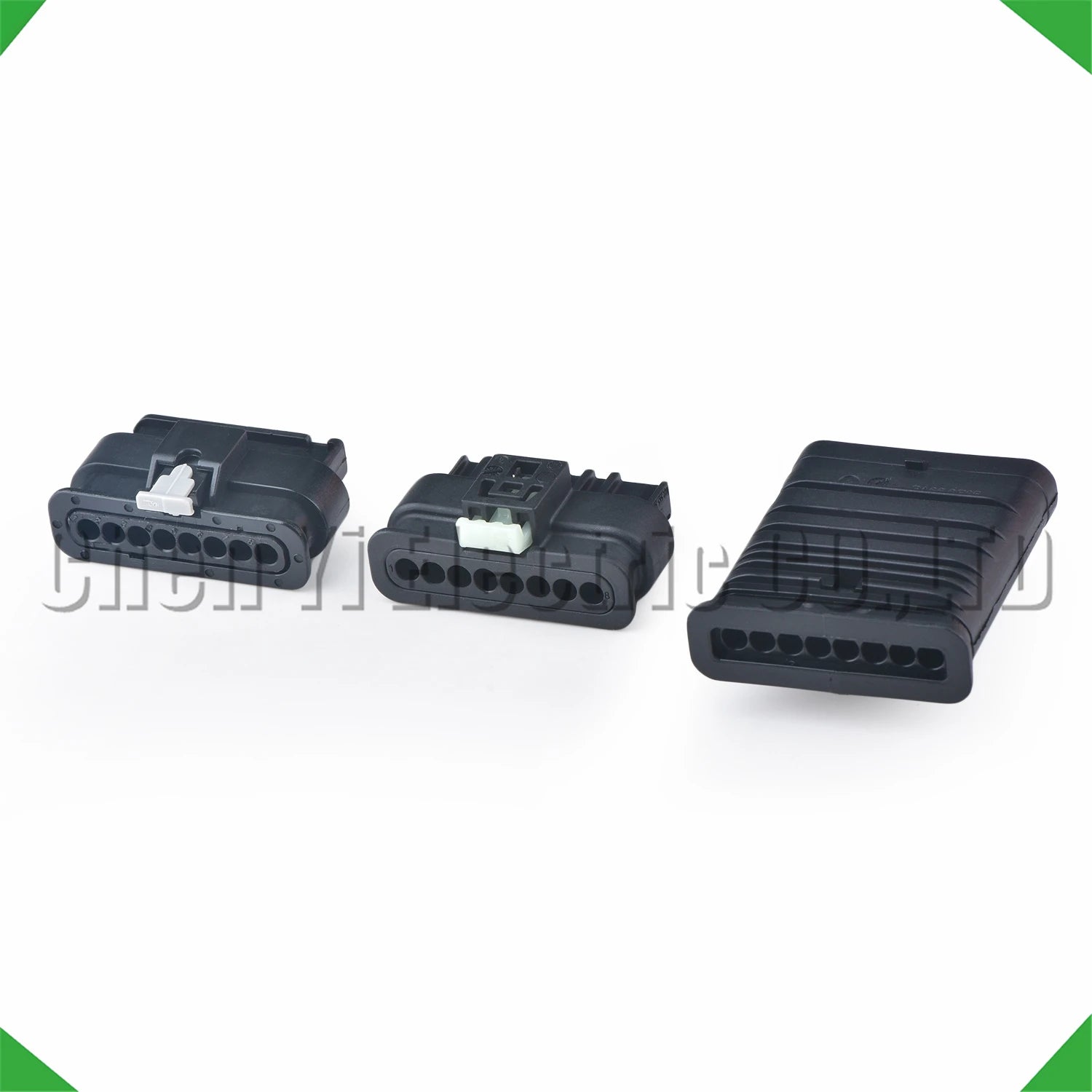 Close-up of 8 Pin wire harness plug for automotive front bumper radar, suitable for Benz and BMW