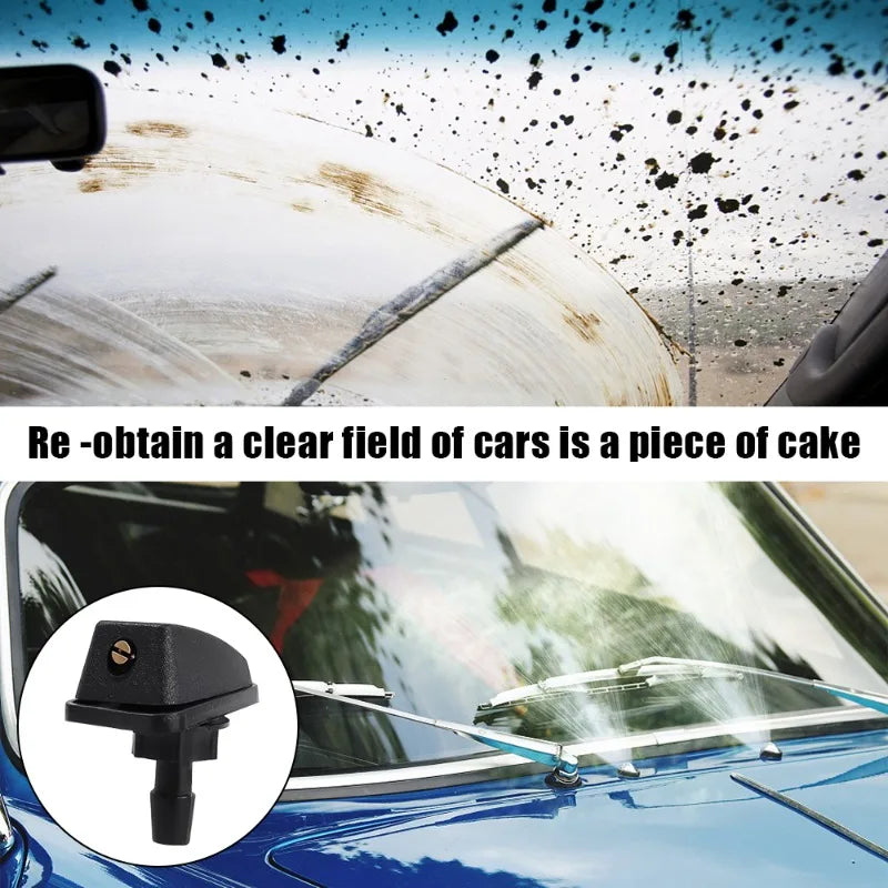Front wiper arm water spraying nozzle head