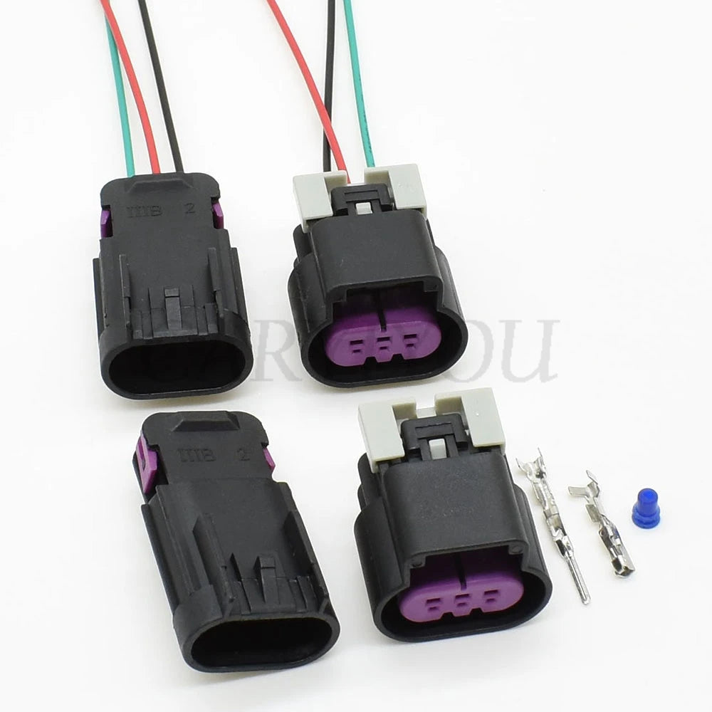 Detailed view of waterproof seal for 3-way automotive fuel sensor connector