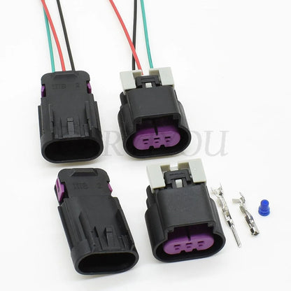 Detailed view of waterproof seal for 3-way automotive fuel sensor connector