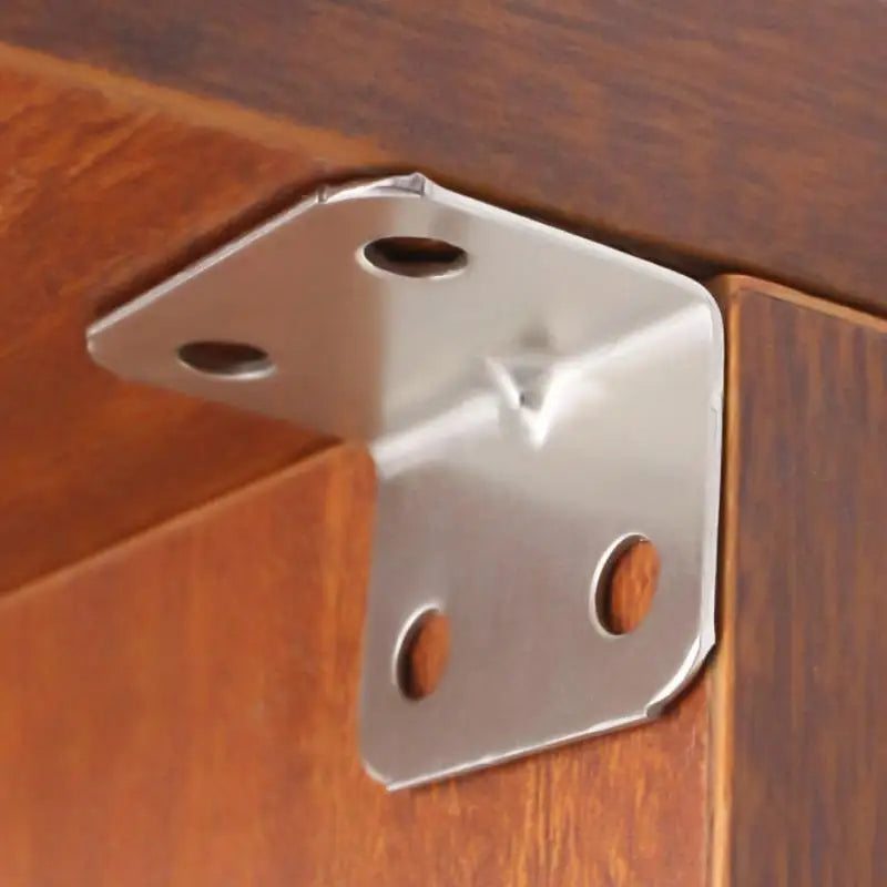 Set of 20 angle iron brackets for fixing boards and shelves at 90-degree angles, durable furniture connector