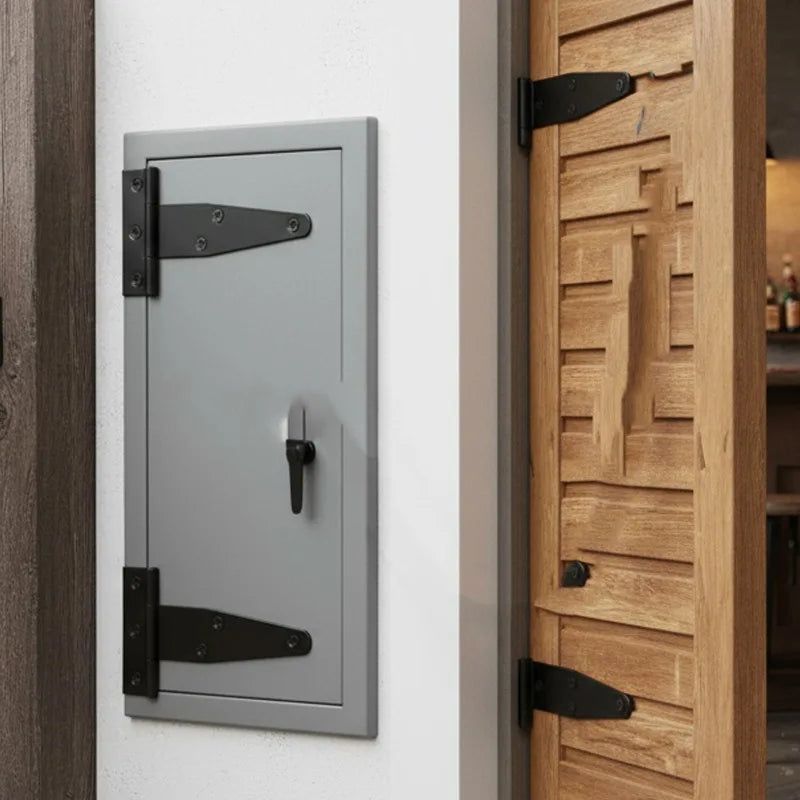 Iron hinge for home and store furniture hardware, T shape triangle design