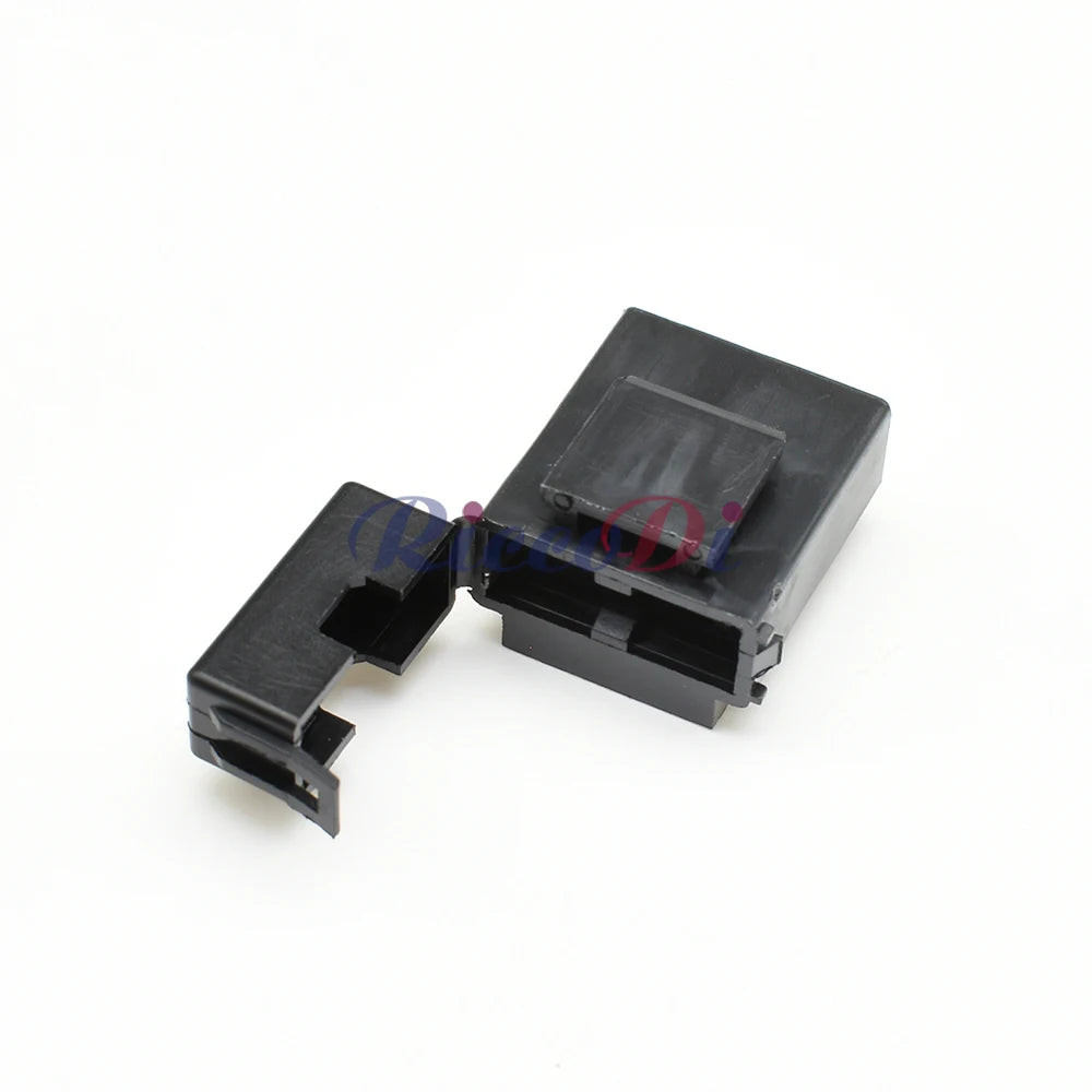 close-up of terminals on car fuse holder black lighter socket for stable and secure electrical connection