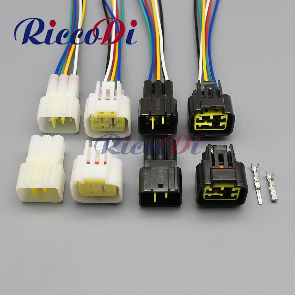 Black white FW-C-6M-B FW-C-6F-B 6 pin waterproof electrical wire connector for car door glass lifter