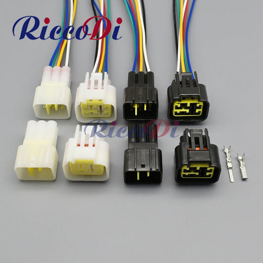 Black white FW-C-6M-B FW-C-6F-B 6 pin waterproof electrical wire connector for car door glass lifter