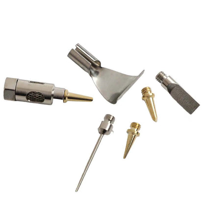 Silver finish metal tips gas torch head showing design and maintenance-friendly features