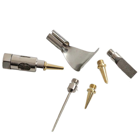 Silver finish metal tips gas torch head showing design and maintenance-friendly features
