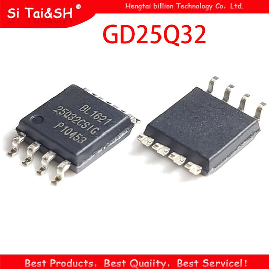 GD25Q32BSIG SOP-8 serial flash memory IC, GD25Q32 for electronics projects, data storage, and embedded systems