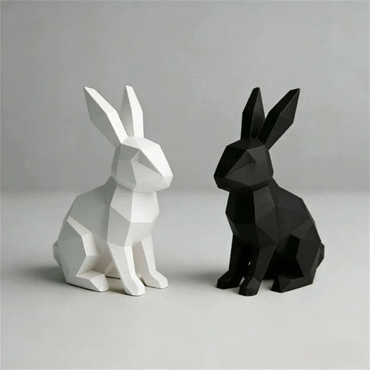 3D geometric rabbit garden landscape animal sculpture for Easter outdoor decoration