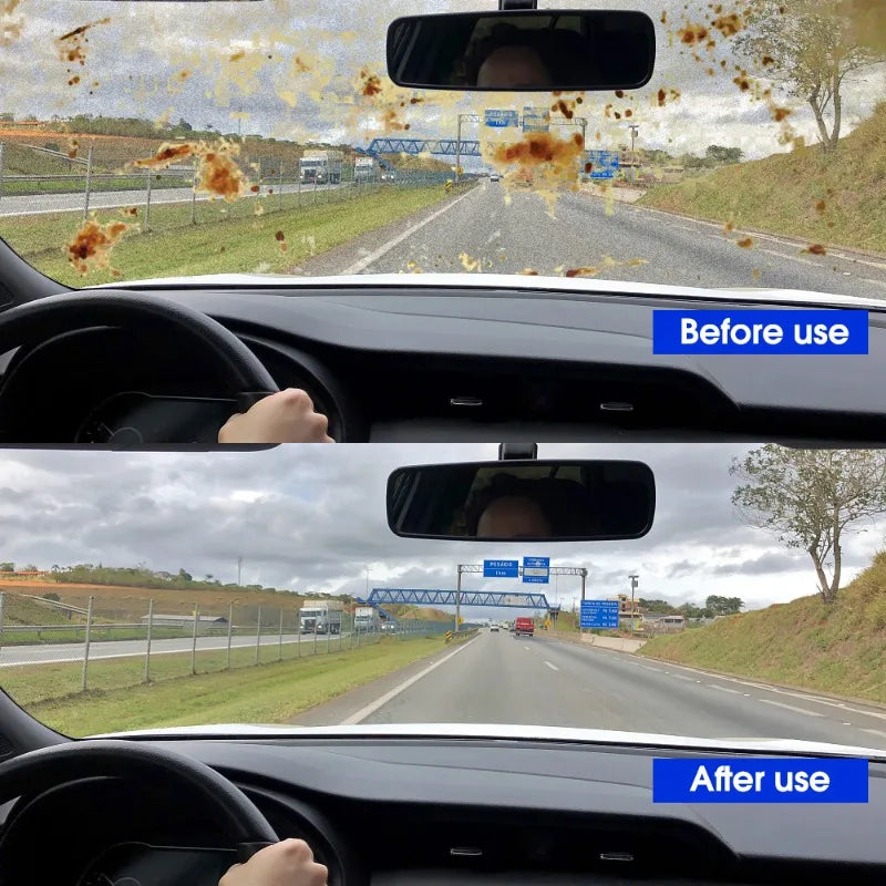 Effervescent tablets for car glass cleaning