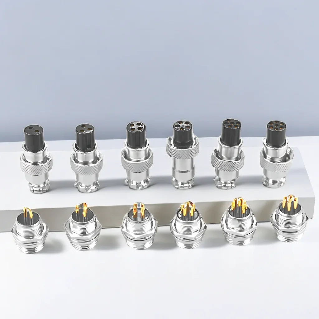 Gold plated GX16 aviation plug male & female docking circular connector for electric wire connection