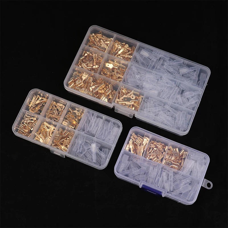 Gold and silver docking terminal cable bare terminal with spring insert sheath, male and female pair terminal box
