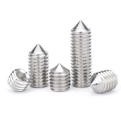 DIN914 304 stainless steel hex socket grub screws for high hardness industrial and mechanical applications
