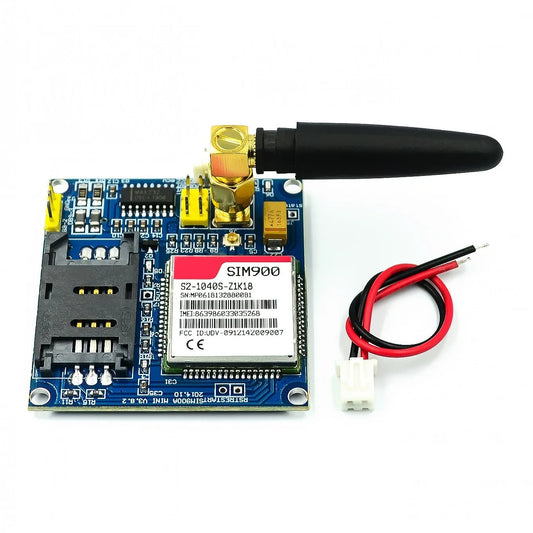 GSM SIM900A V4.0 wireless extension module with antenna, compatible with GPRS, suitable for DIY IoT, remote control, and electronics projects