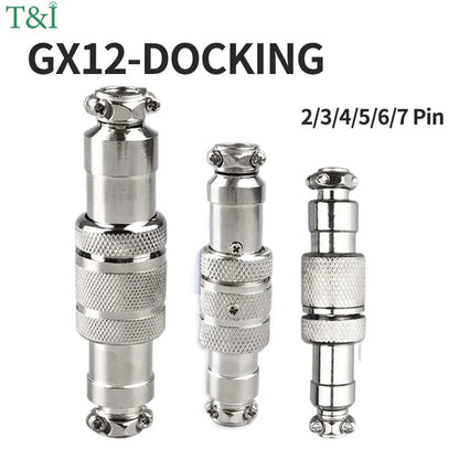 GX12 2/3/4/5/6/7 pin male and female docking aviation plug and socket, circular waterproof thread butt joint connector