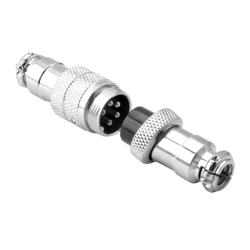 GX12 aviation connector installed in industrial applications, circular waterproof male and female docking plug and socket