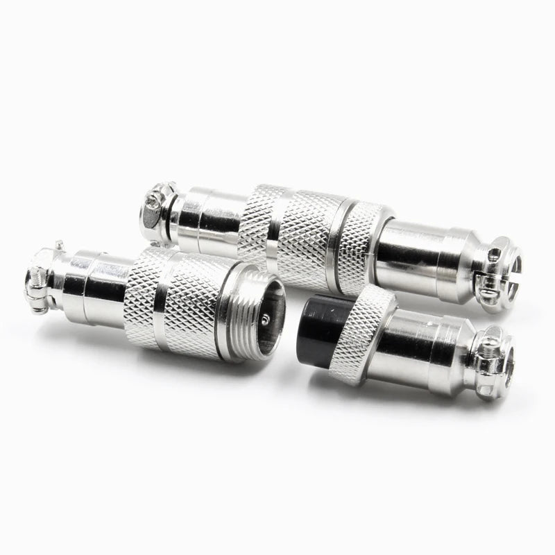 Structure of GX12 aviation plug and socket, circular waterproof connector with thread butt joint, male and female, 2–7 pins