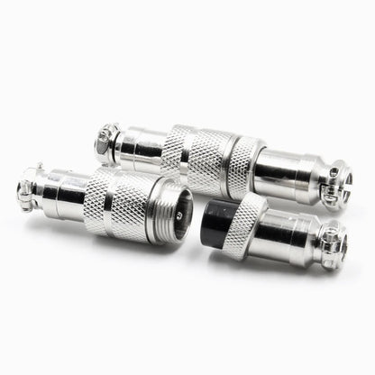 Structure of GX12 aviation plug and socket, circular waterproof connector with thread butt joint, male and female, 2–7 pins