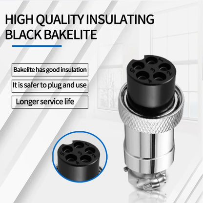 GX16 waterproof connector with 2-10 pins, power cable line socket plug, ideal for industrial and machinery applications